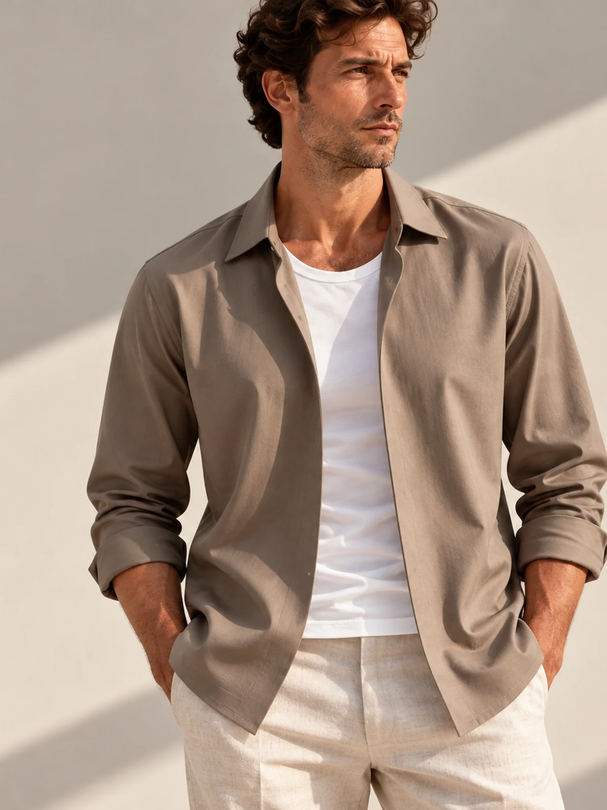 Open Shirt 01 — Taupe